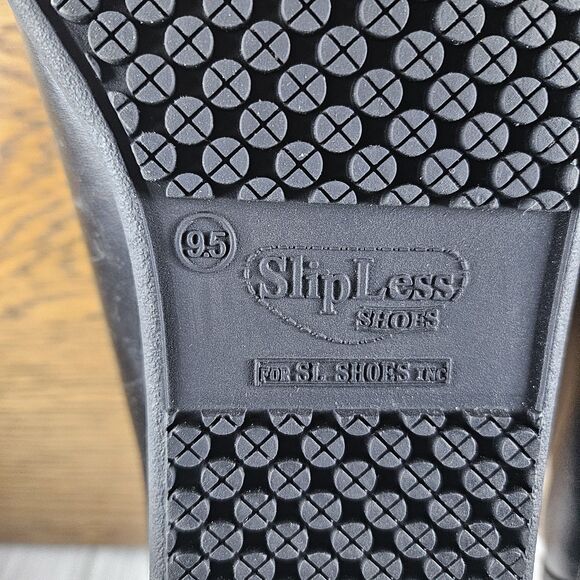 Slip Less Womens Black Comfort Lace Up Non Slip Professional Work Shoes Size 9.5 - Picture 6 of 8